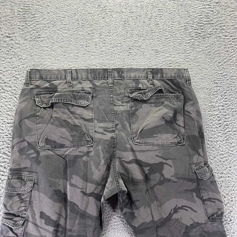 Wrangler Pant Mens 42x30 Gray Camouflage Cotton Twill Cargo Straight Leg Utility